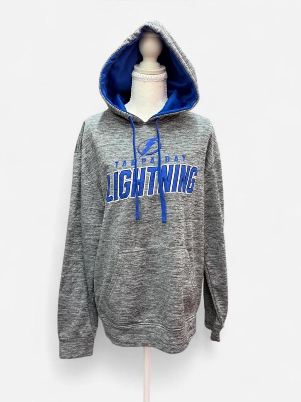 NHL Gray and Royal Blue Tampa Bay Lightning Hoodie